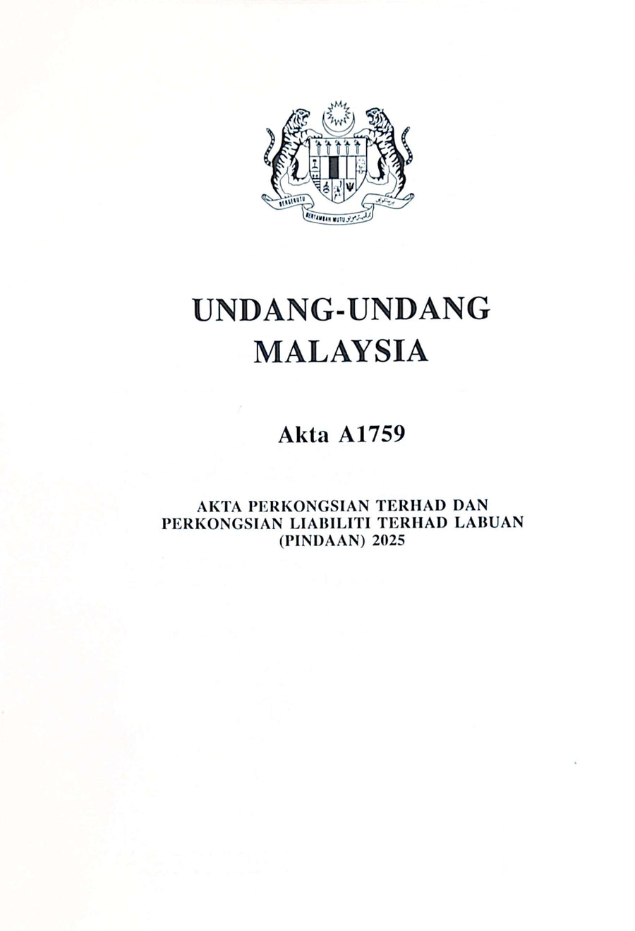 AKTA PERKONSIAN TERHAD & PERKONSIAN LIABILITI TERHAD LABUAN (PINDAAN) 2025 - A1759