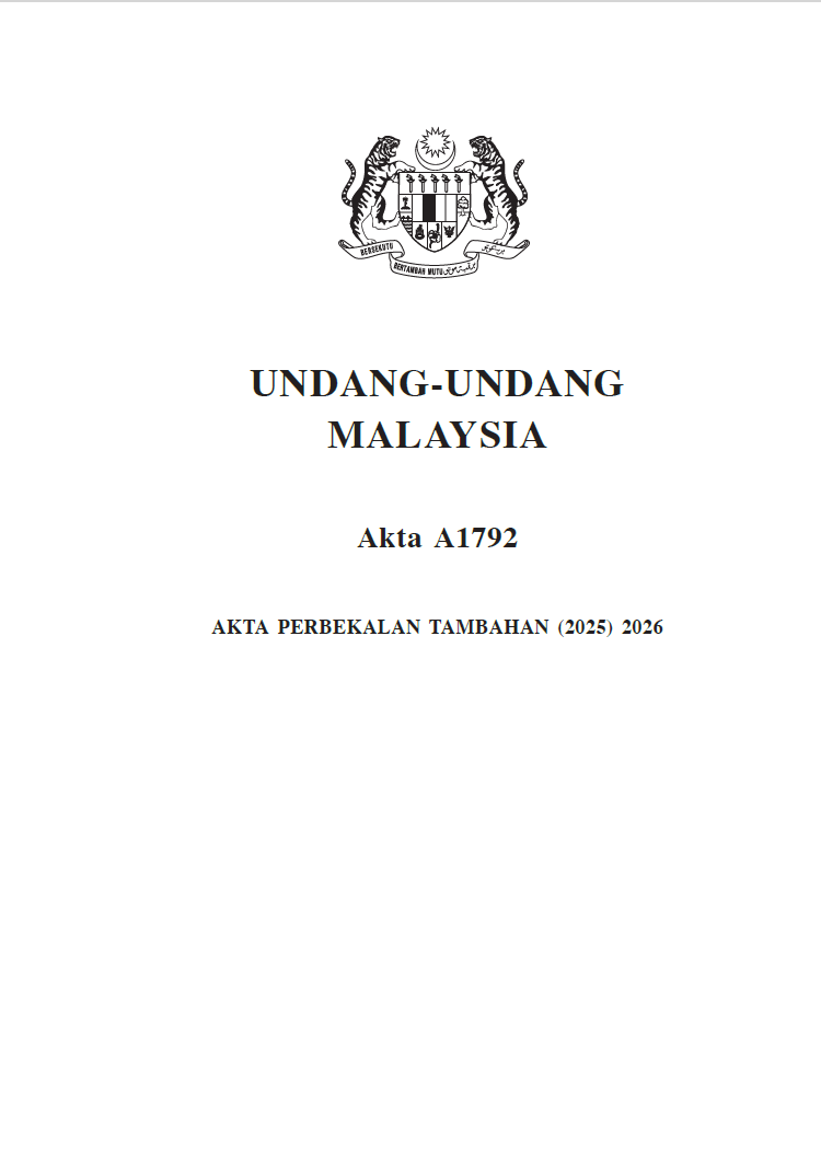 AKTA PERBEKALAN TAMBAHAN PIN (2026) (A1792)