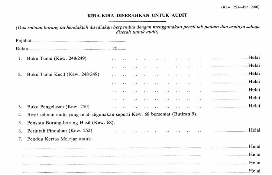 Kira-Kira Diserahkan Untuk Audit (KEW 253)