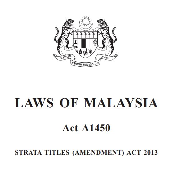 Pindaan Akta Hak Milik Strata Tahun 2013 (A1450)