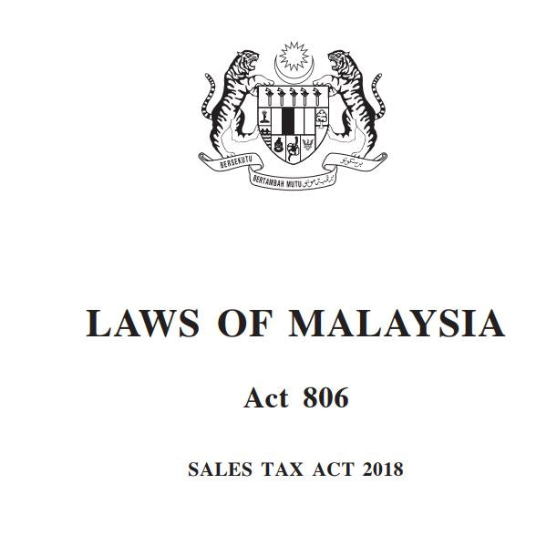 Sales Tax Act 2018 (Act 806)