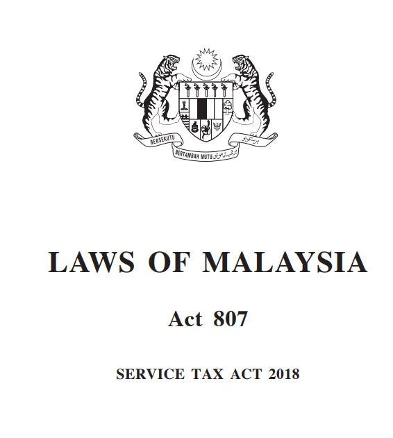 Service Tax Act 2018 (Act 807)