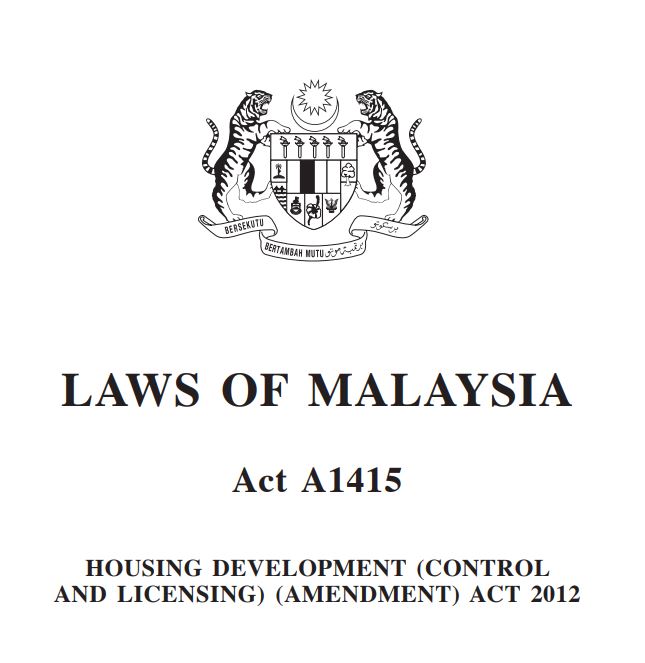 Pindaan Akta Pemajuan Perumahan (Kawalan & Pelesenan) PINDAAN 2012 (A1415)