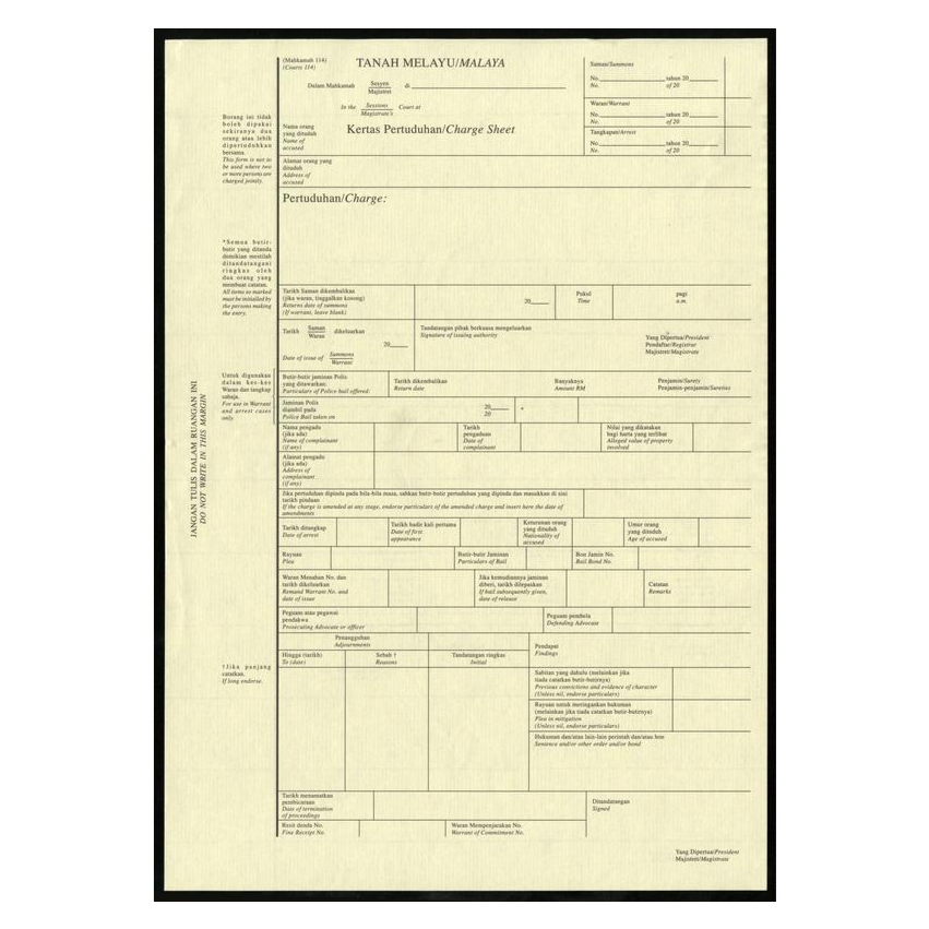 Kertas Pertuduhan (Single Acc) (MAH114)