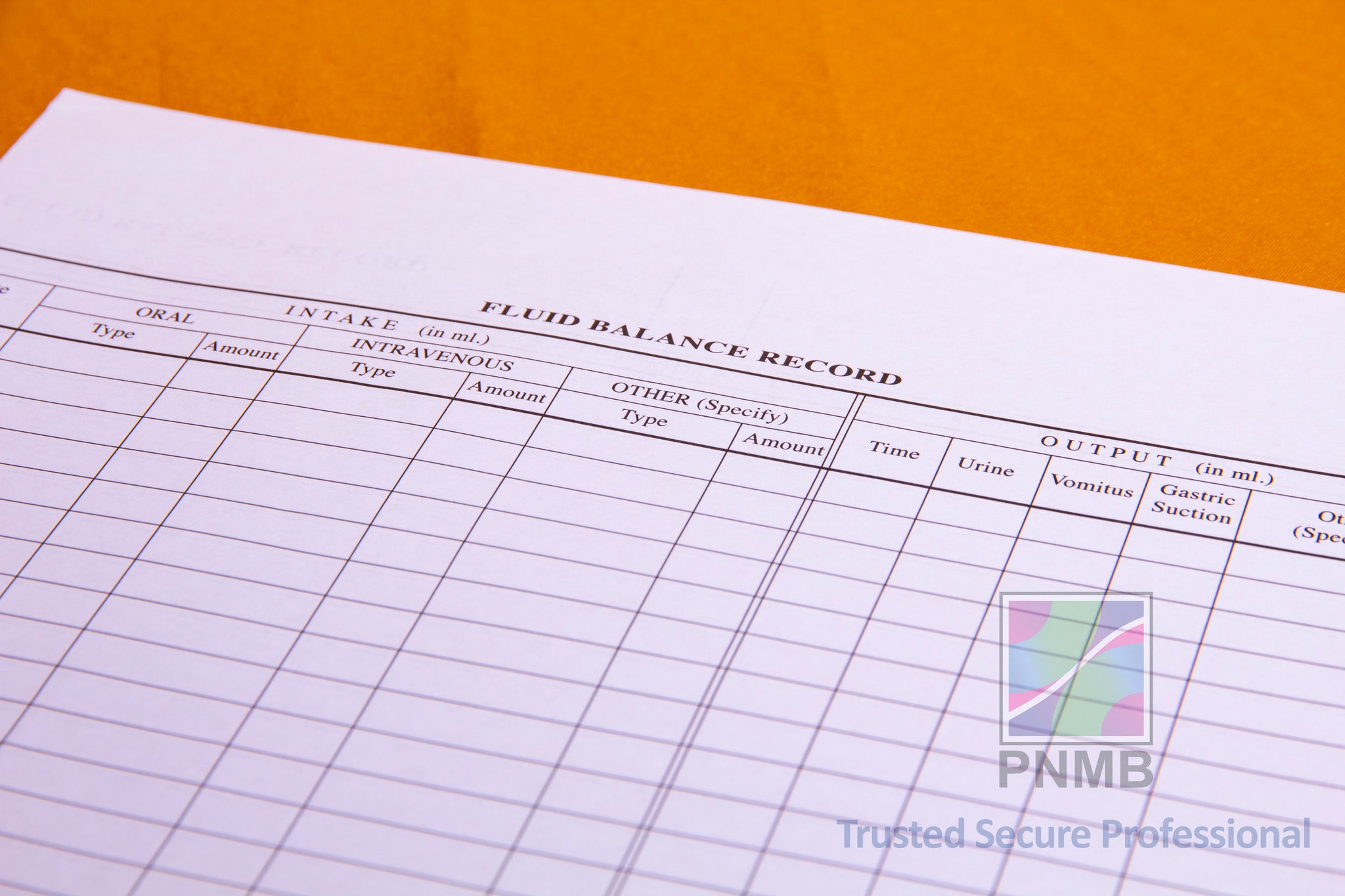 Fluid Balance Record Form (PERUB390-11)